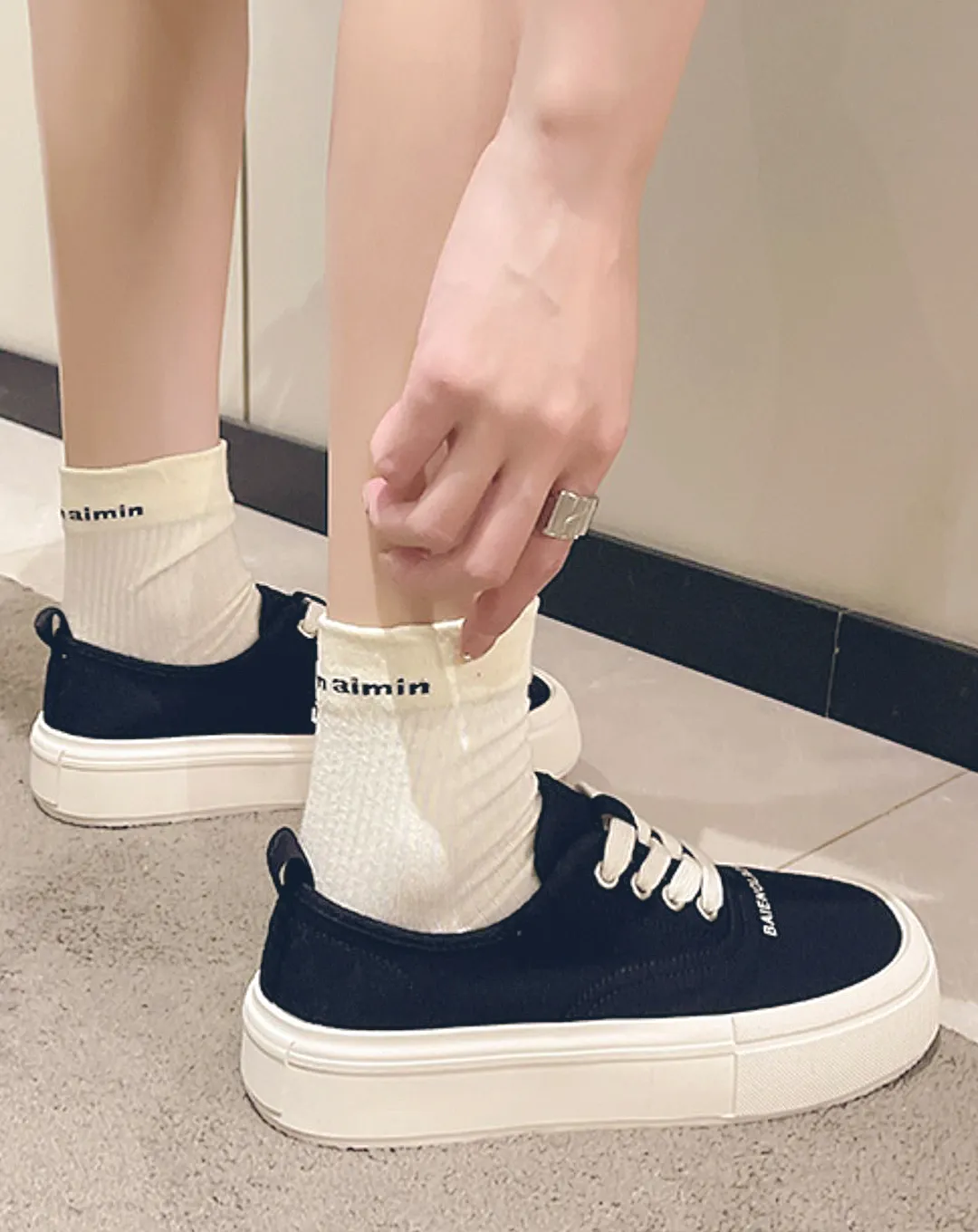 ♀Low Cut Platform Sneakers