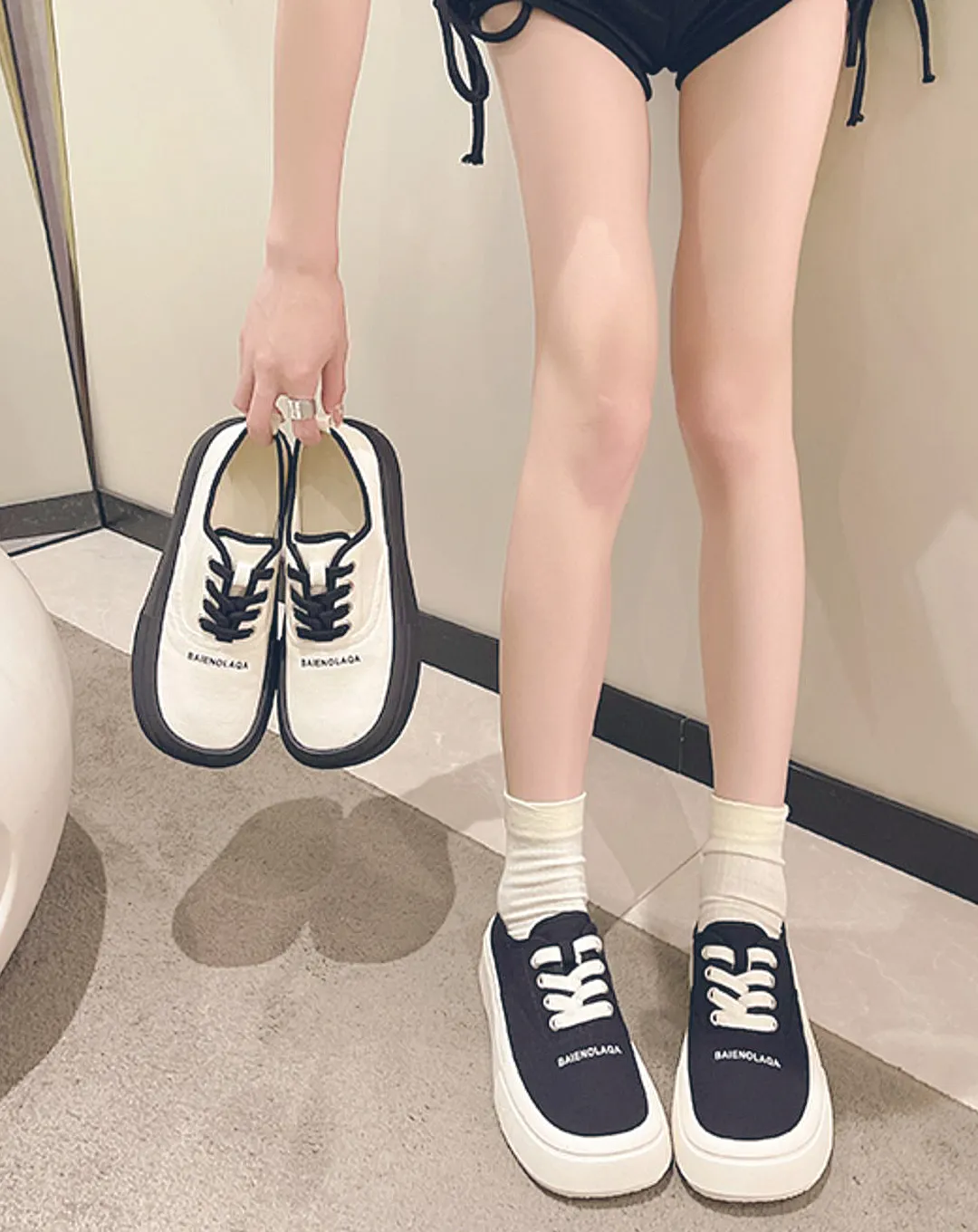 ♀Low Cut Platform Sneakers