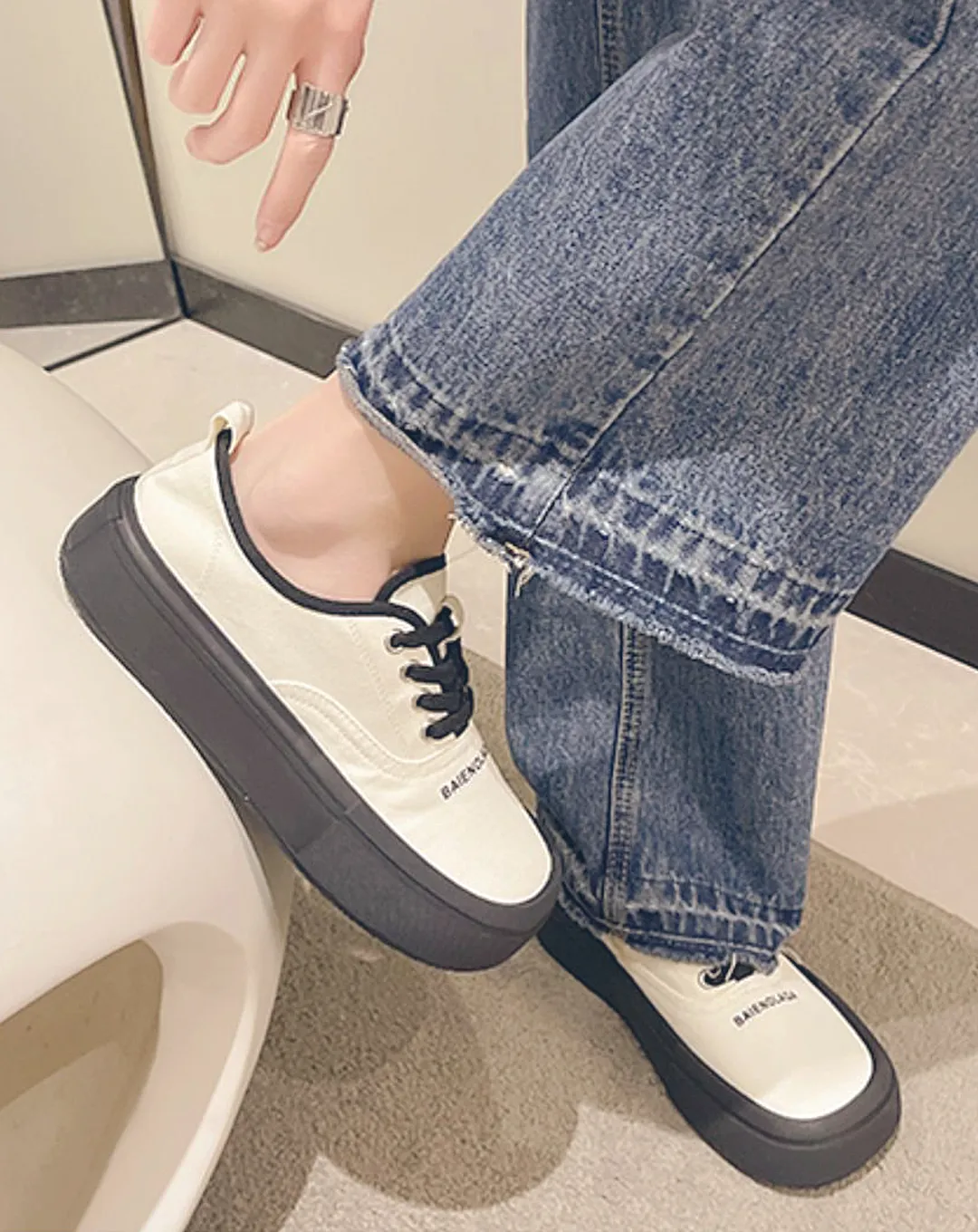 ♀Low Cut Platform Sneakers
