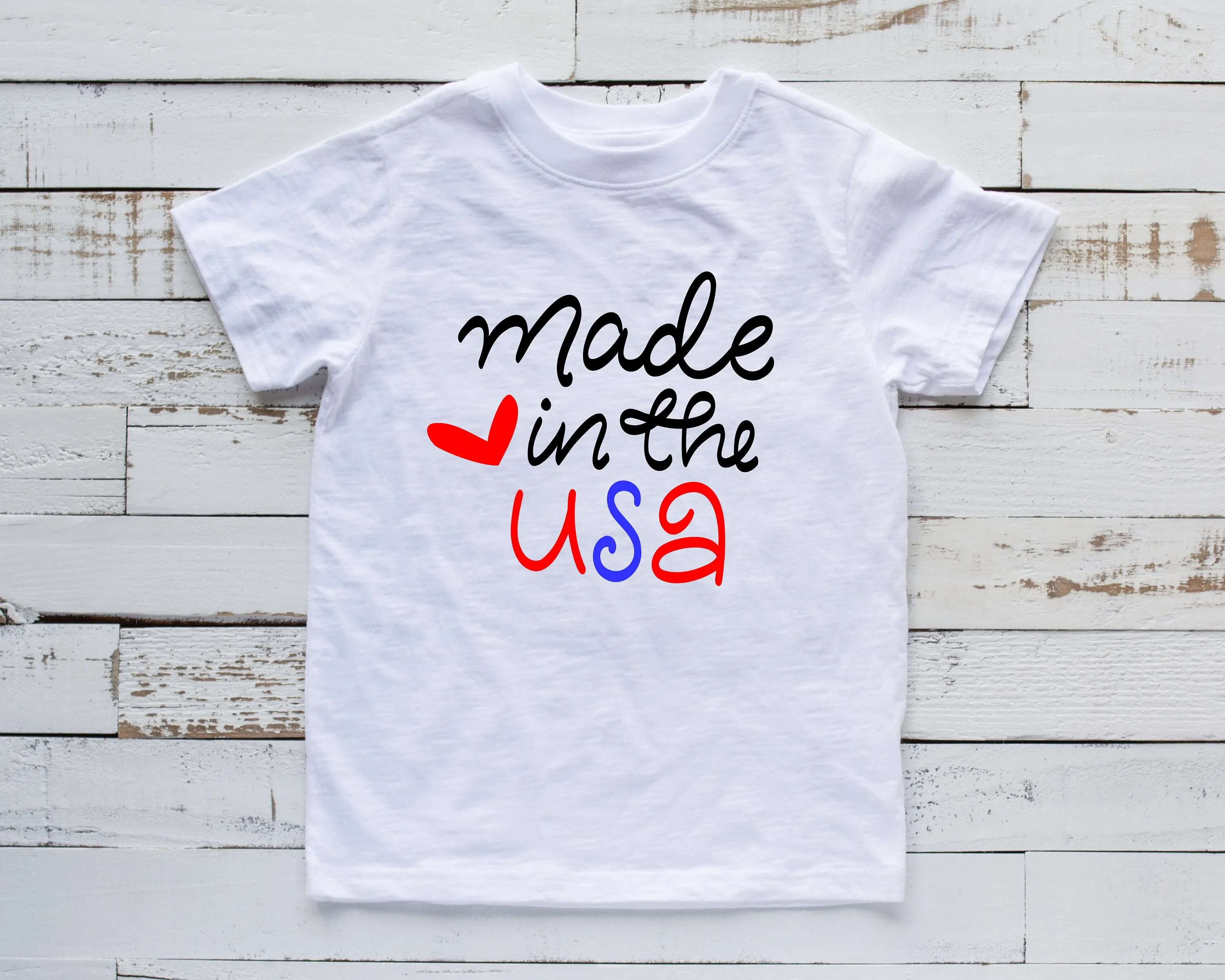 Made in the USA - Youth Fourth Of July Shirt - Memorial Day - Red White and Blue