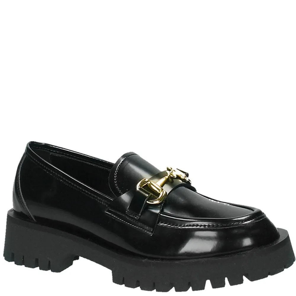 Mocassino Mark nero con accessorio oro