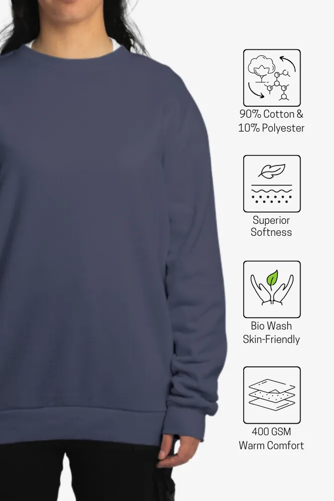 Navy Blue Oversized Sweatshirt for women