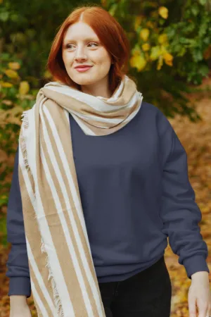 Navy Blue Oversized Sweatshirt for women