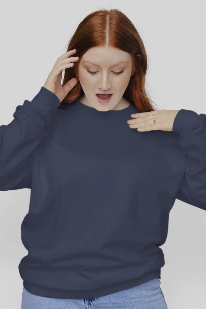 Navy Blue Oversized Sweatshirt for women