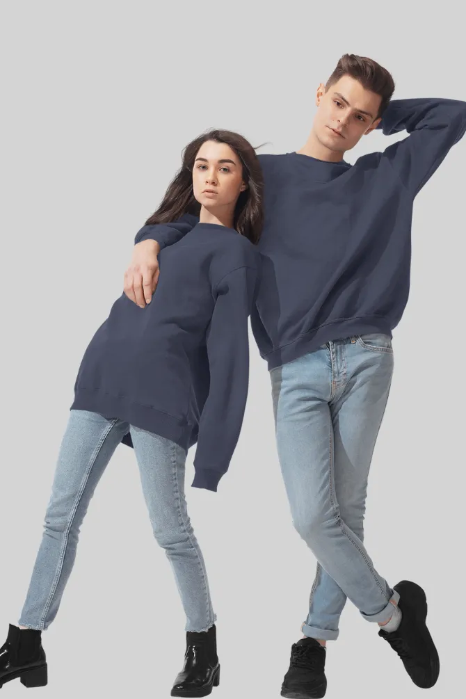 Navy Blue Oversized Sweatshirt for women