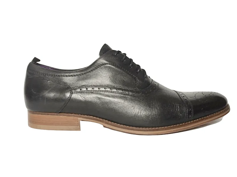Next Italia Mens Black Oxford Toe Cap Brogues Shoes