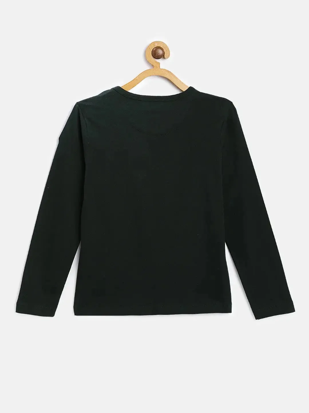Olive Green Biker Printed Round Neck Cotton T-shirt