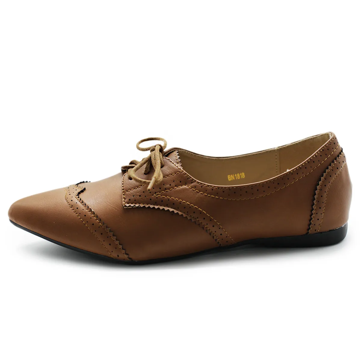 Ollio Women's Ballet Shoe Flat Enamel Pointed Toe Oxford