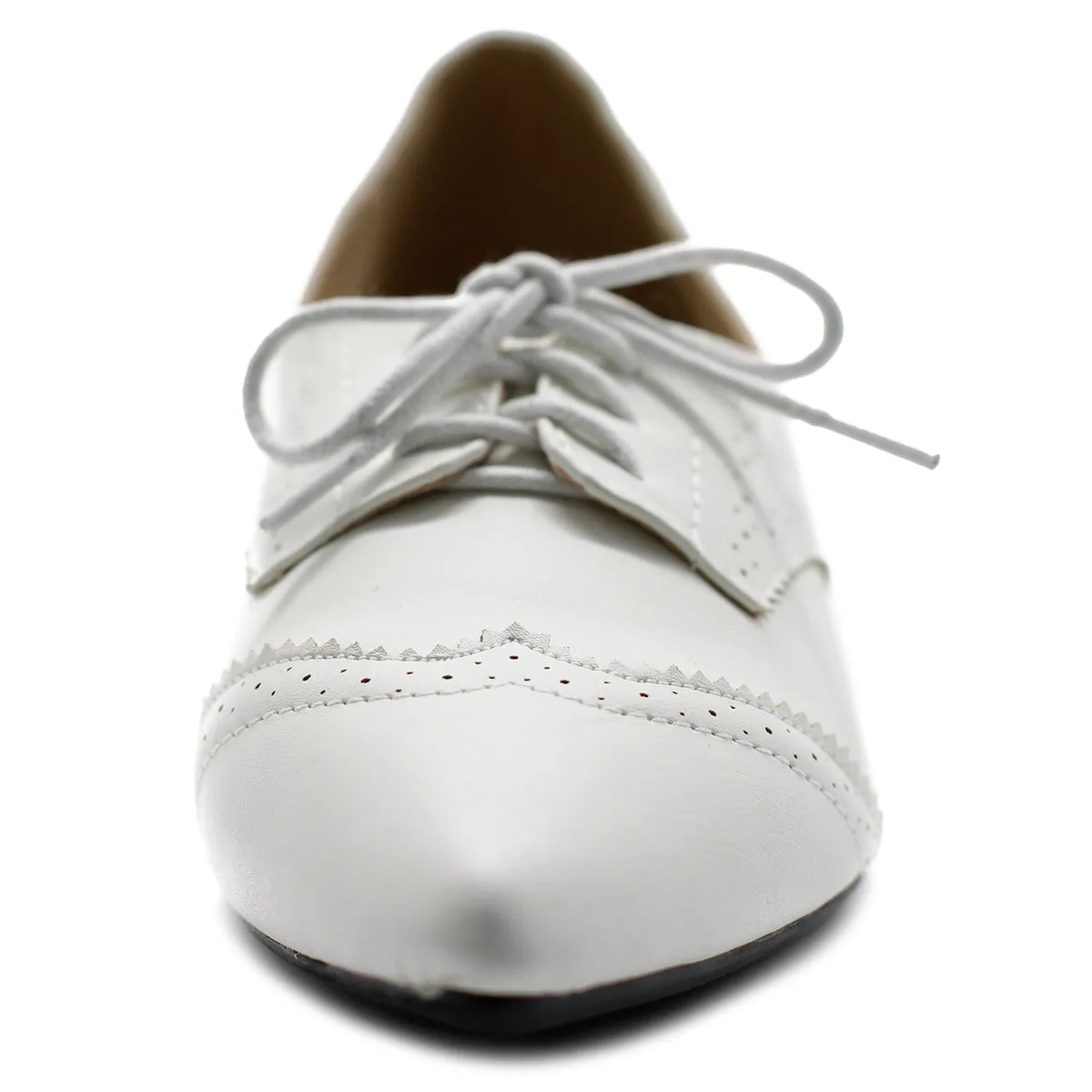 Ollio Women's Ballet Shoe Flat Enamel Pointed Toe Oxford