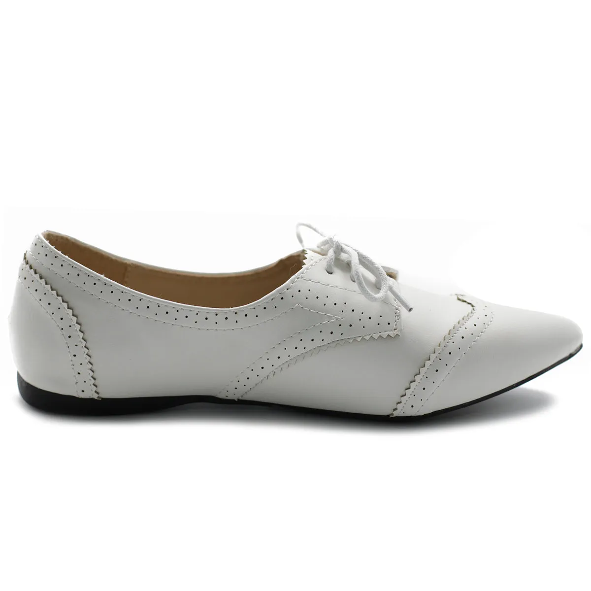 Ollio Women's Ballet Shoe Flat Enamel Pointed Toe Oxford