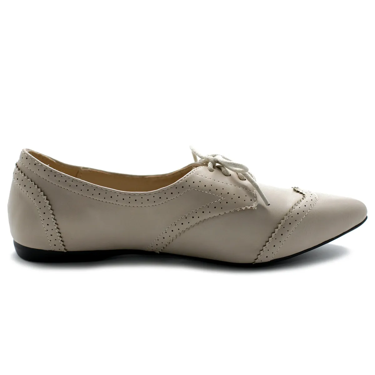 Ollio Women's Ballet Shoe Flat Enamel Pointed Toe Oxford