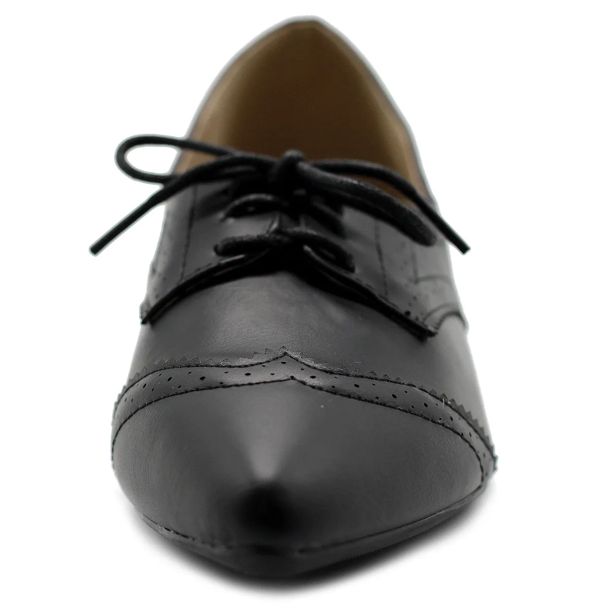 Ollio Women's Ballet Shoe Flat Enamel Pointed Toe Oxford