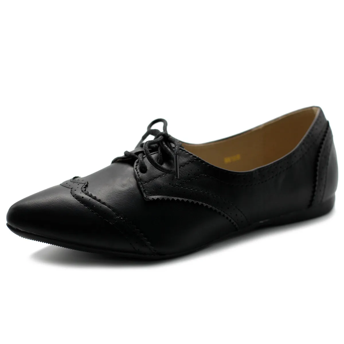 Ollio Women's Ballet Shoe Flat Enamel Pointed Toe Oxford