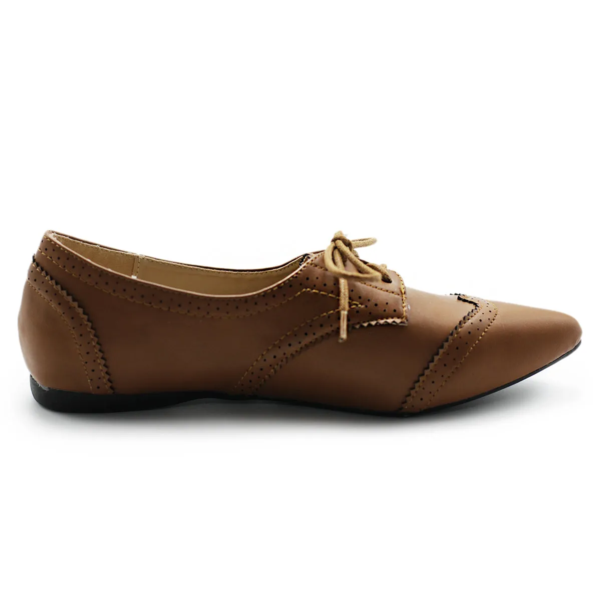 Ollio Women's Ballet Shoe Flat Enamel Pointed Toe Oxford