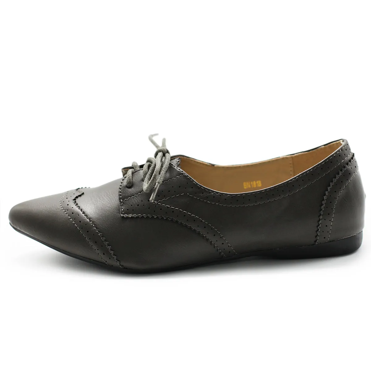 Ollio Women's Ballet Shoe Flat Enamel Pointed Toe Oxford