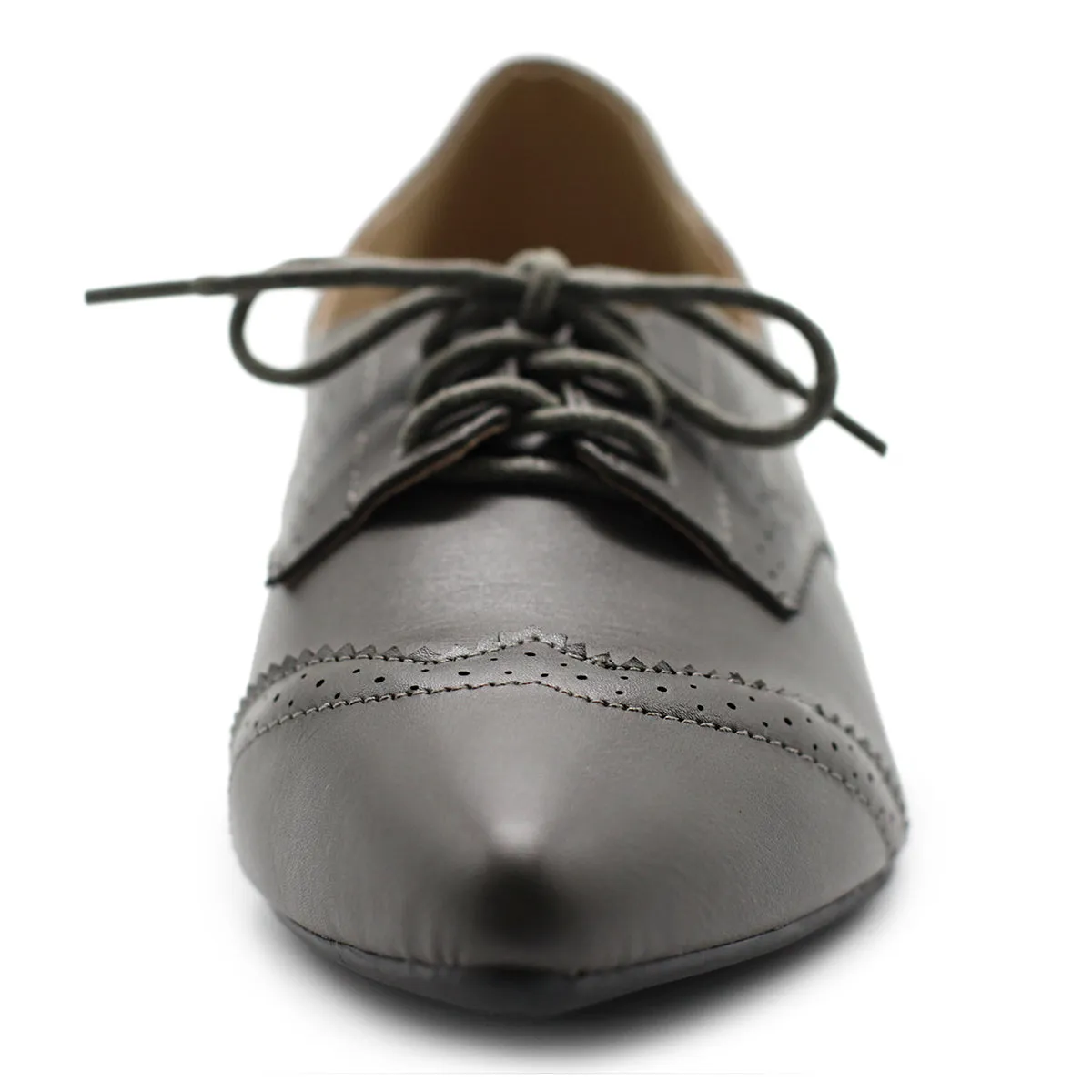 Ollio Women's Ballet Shoe Flat Enamel Pointed Toe Oxford