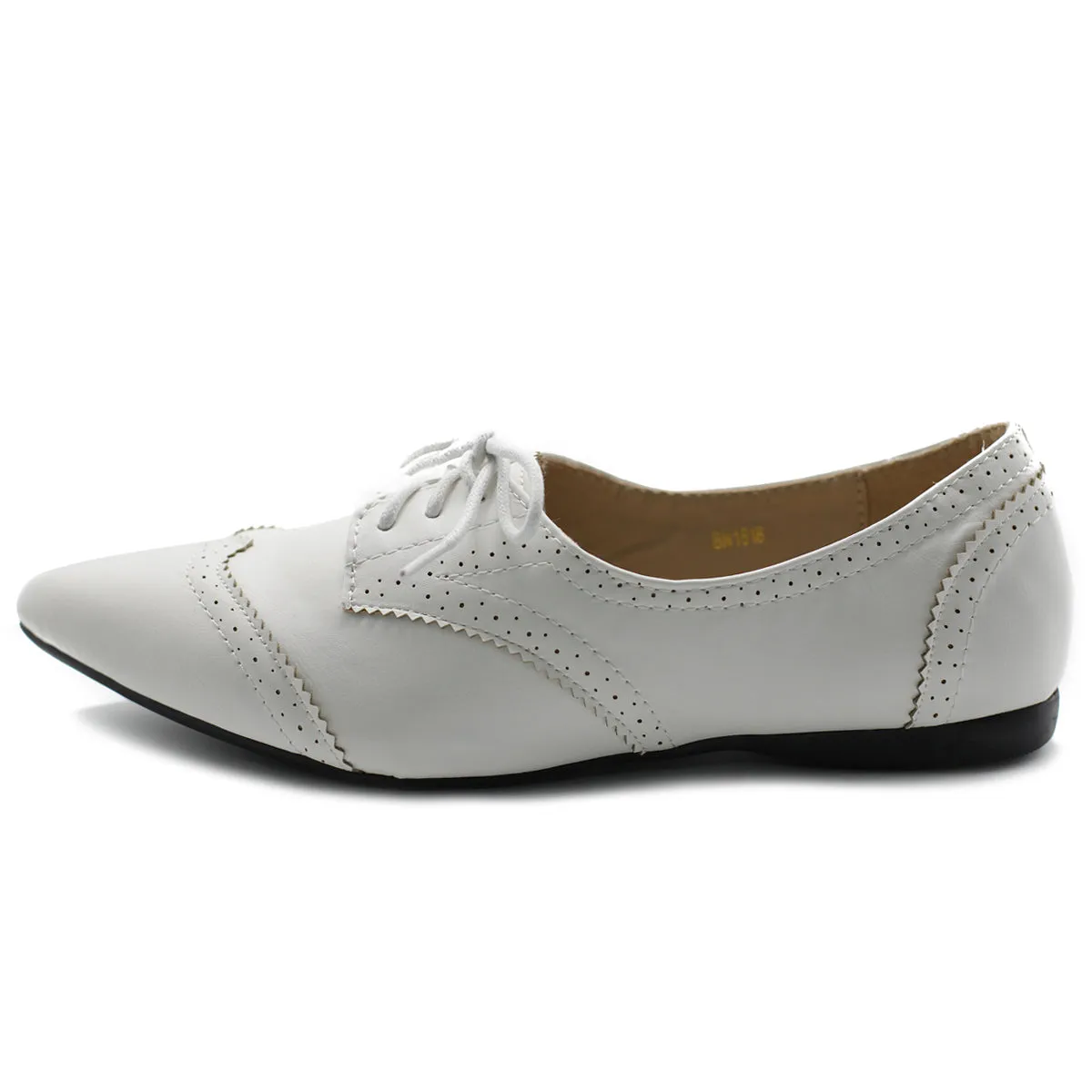 Ollio Women's Ballet Shoe Flat Enamel Pointed Toe Oxford