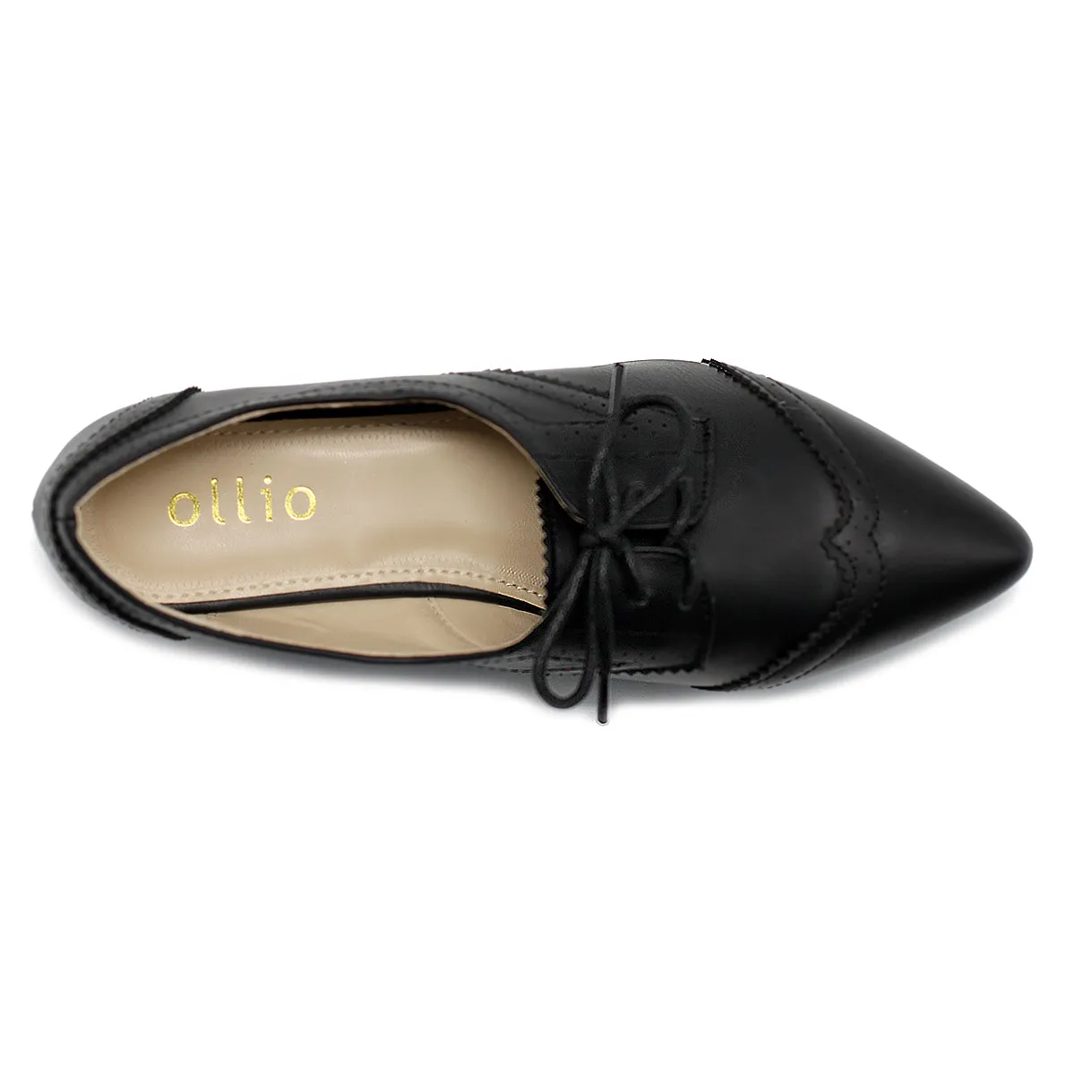 Ollio Women's Ballet Shoe Flat Enamel Pointed Toe Oxford