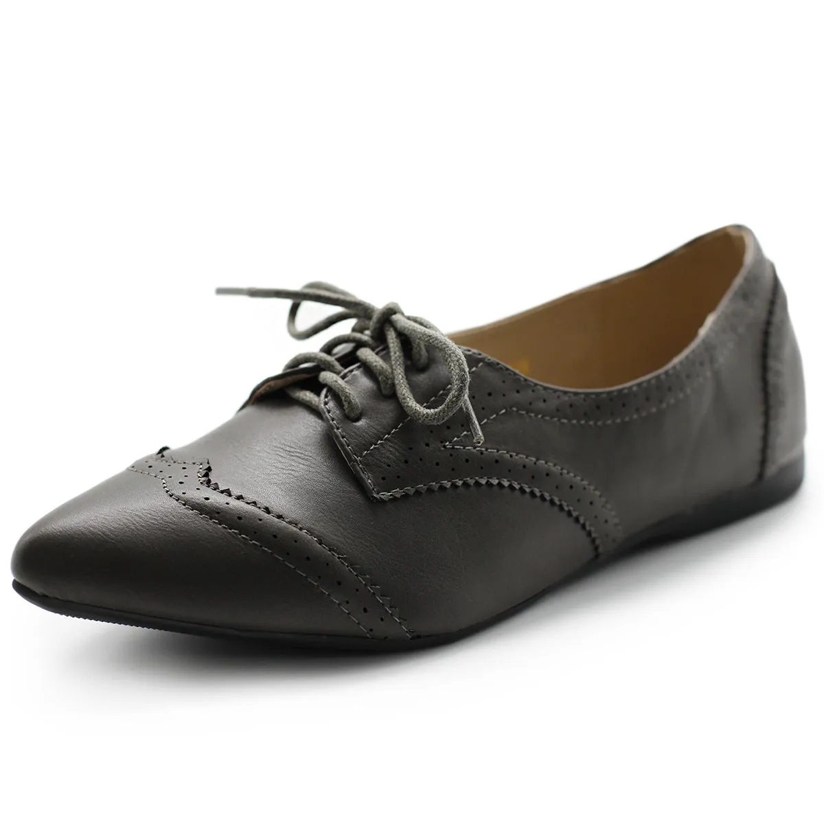 Ollio Women's Ballet Shoe Flat Enamel Pointed Toe Oxford