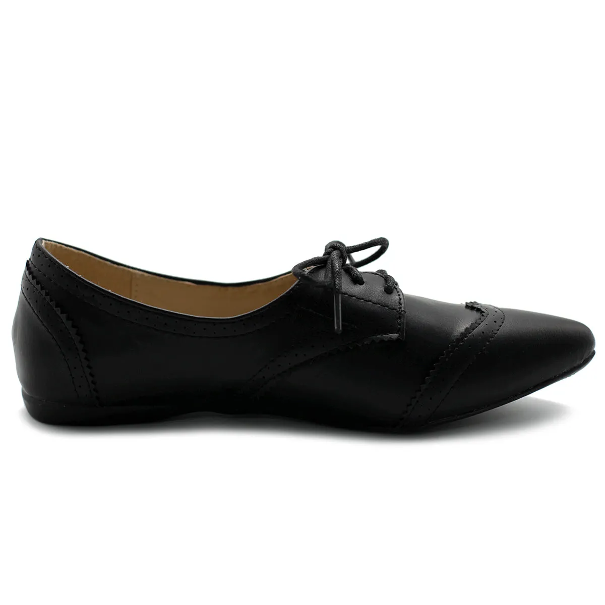 Ollio Women's Ballet Shoe Flat Enamel Pointed Toe Oxford