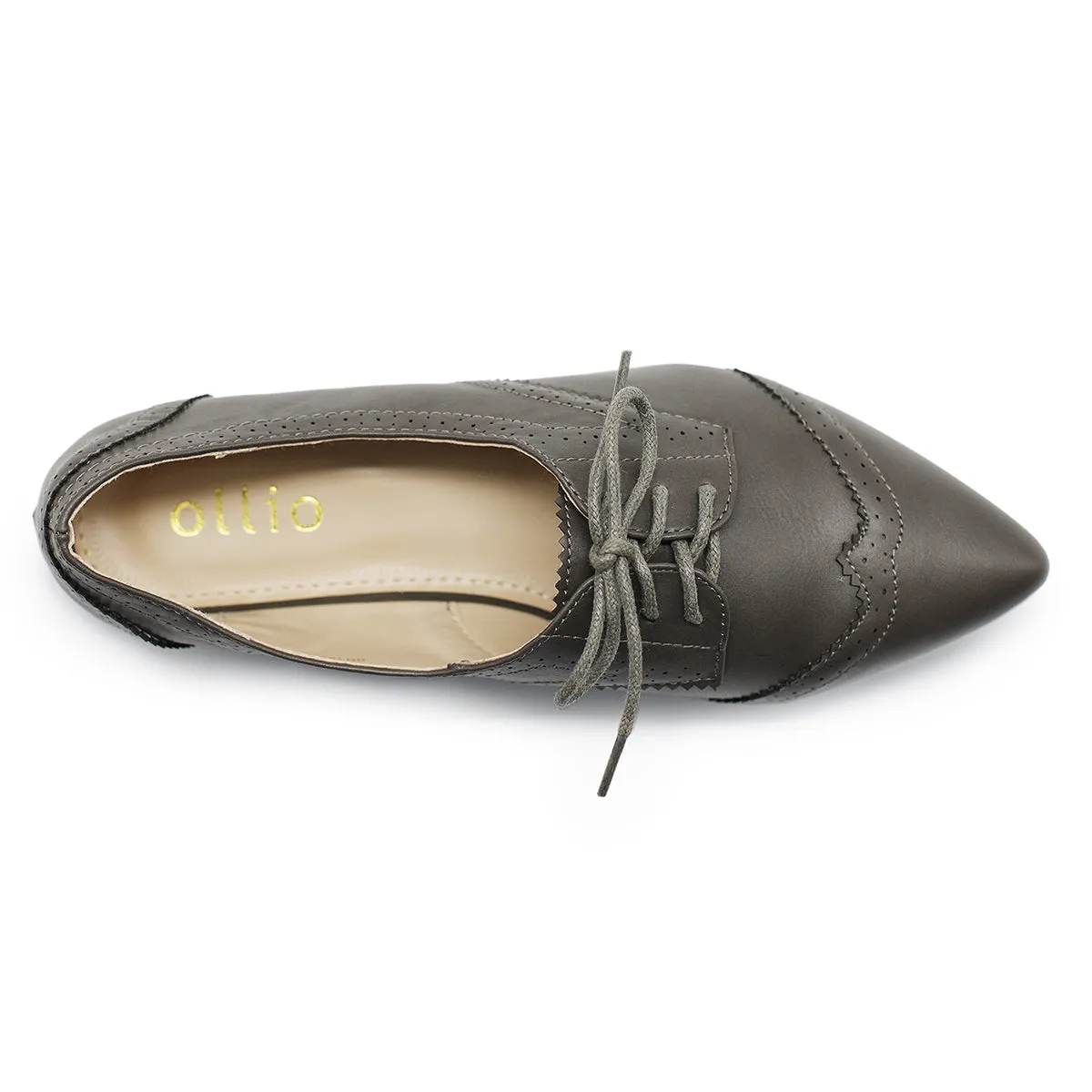 Ollio Women's Ballet Shoe Flat Enamel Pointed Toe Oxford