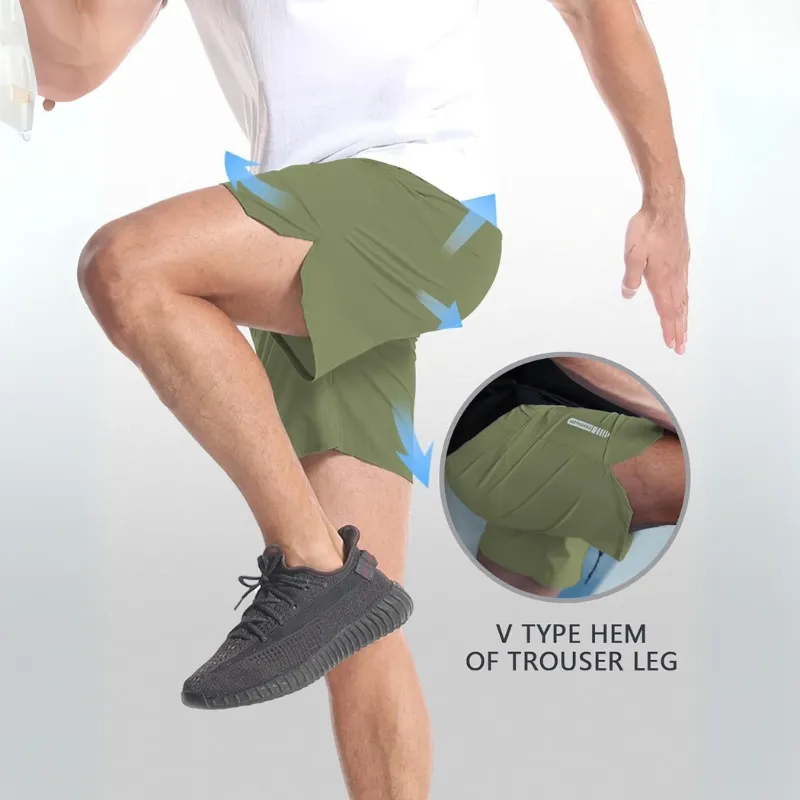 Pack 2 Lightweight Athletic Shorts – Secure Fit With Zipper Pockets