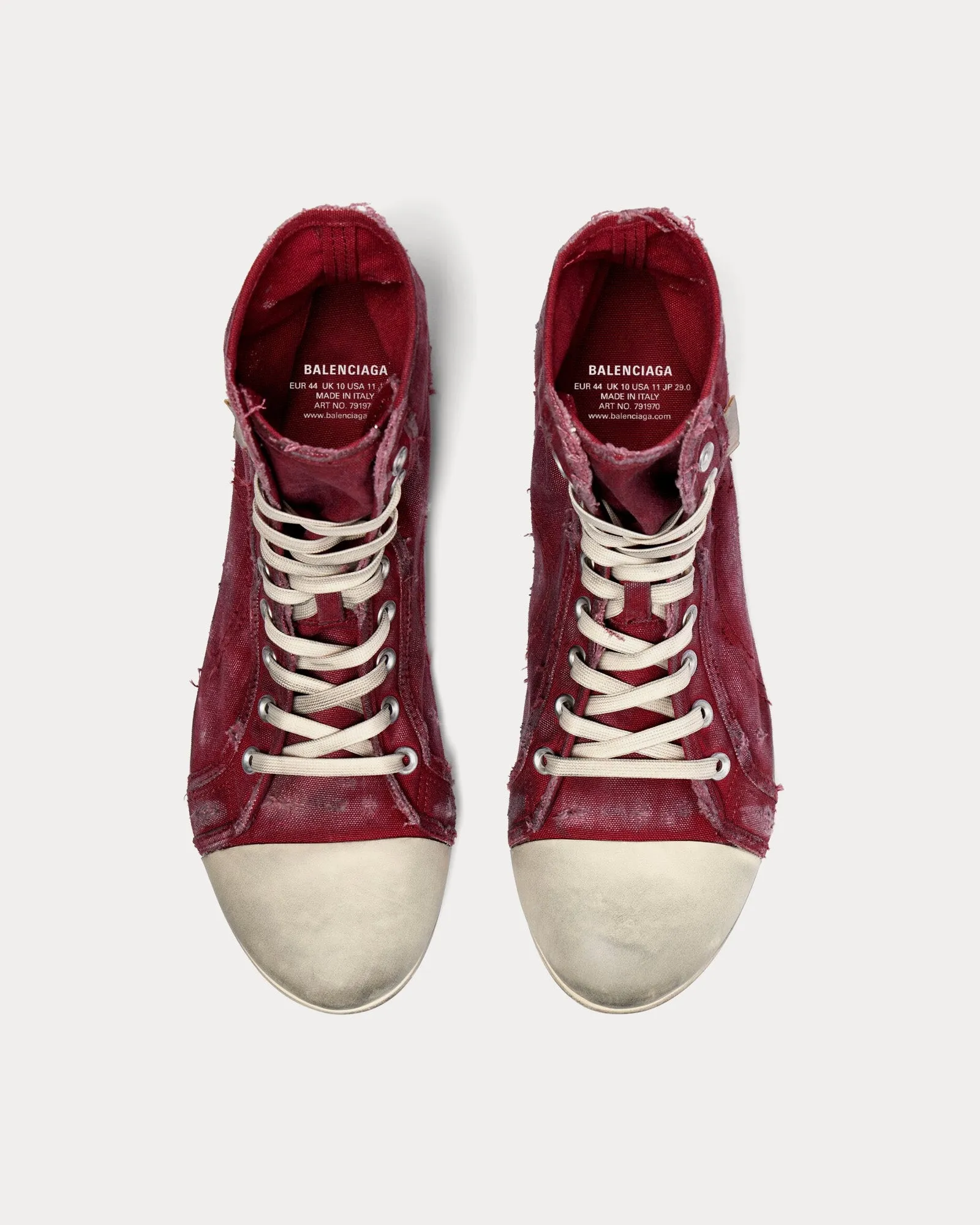 Paris Ultra Flat Recycled Canvas Red High Top Sneakers