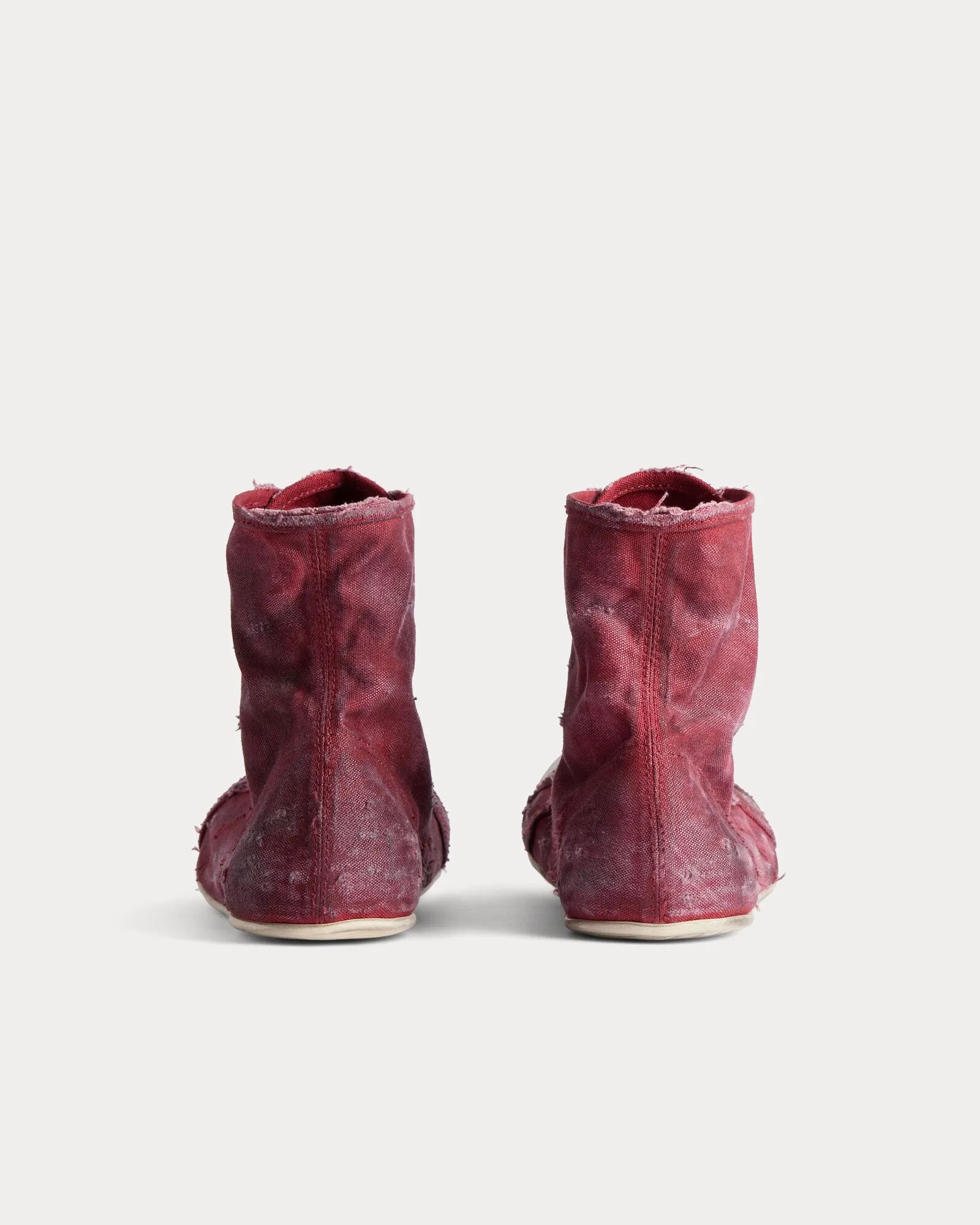 Paris Ultra Flat Recycled Canvas Red High Top Sneakers
