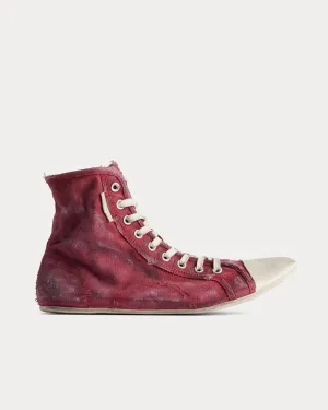 Paris Ultra Flat Recycled Canvas Red High Top Sneakers