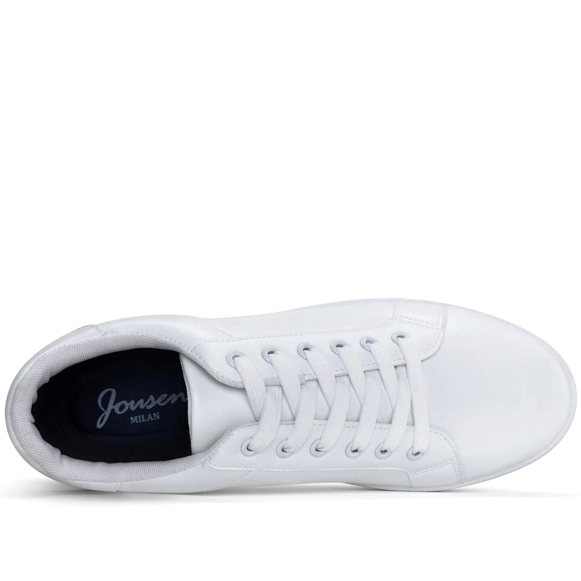 Plain White Men's Casual Sneakers | JOUSEN