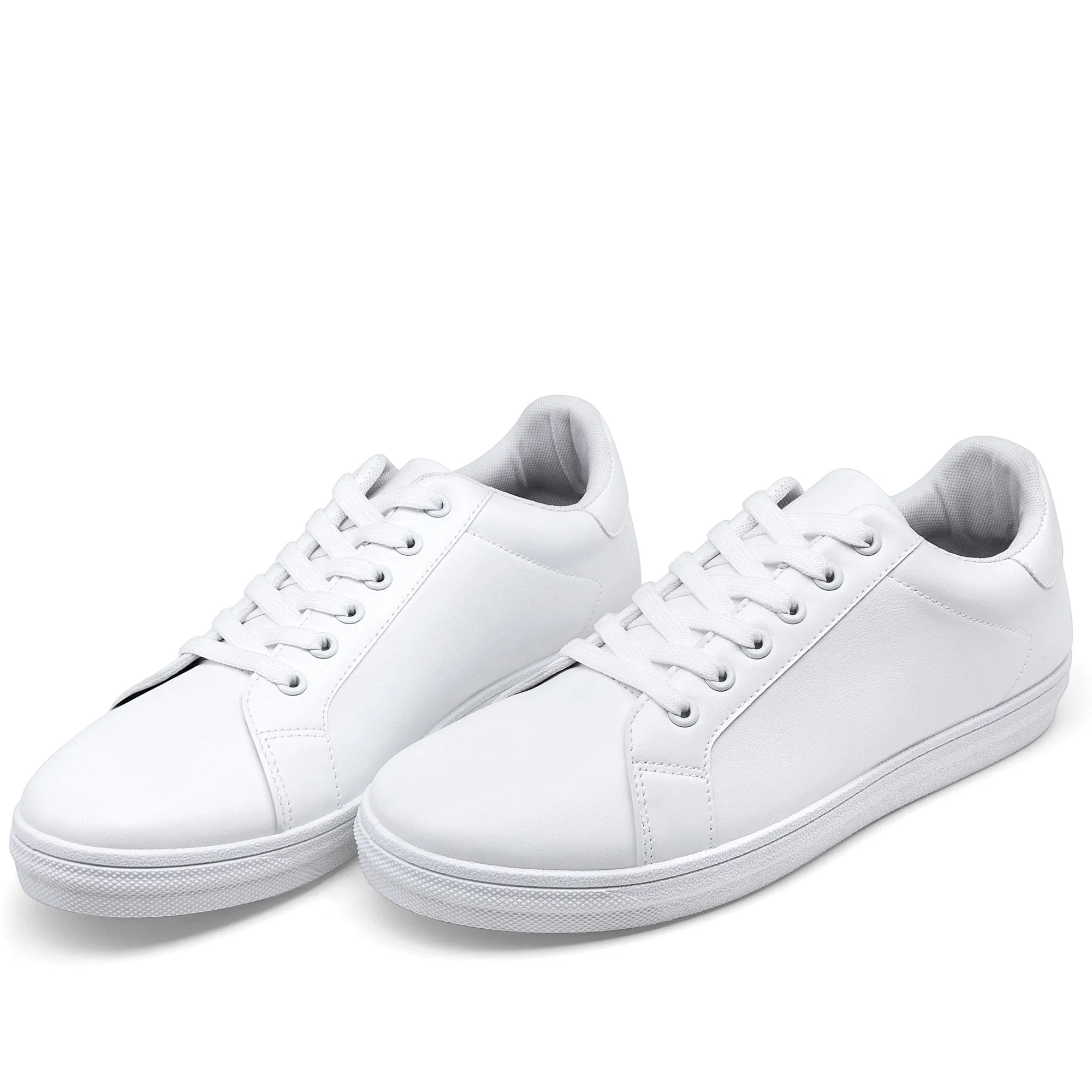 Plain White Men's Casual Sneakers | JOUSEN