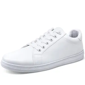 Plain White Men's Casual Sneakers | JOUSEN