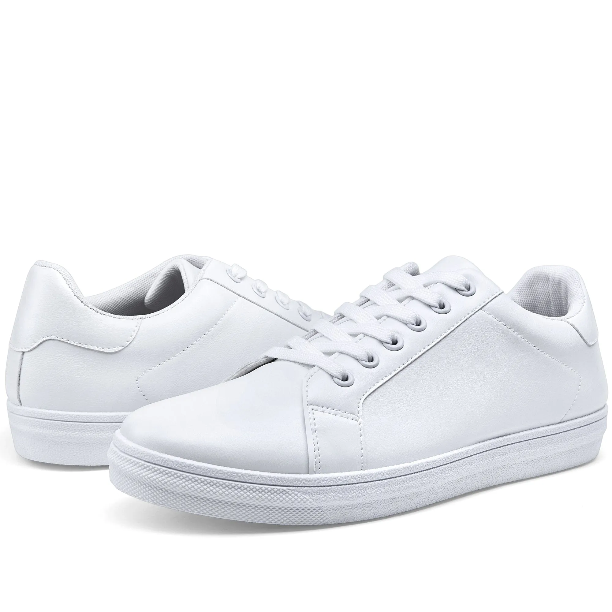 Plain White Men's Casual Sneakers | JOUSEN