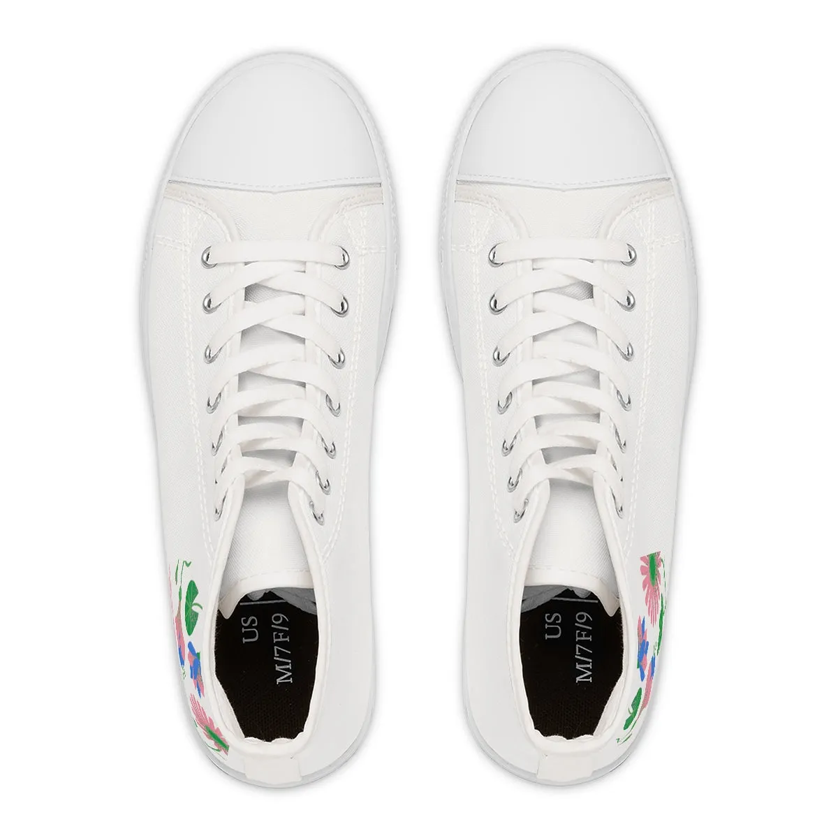 Plant Theme Sneakers, Unique as a Rare Flower Sneakers, Canvas Flower Print Chucks, Positivity High Tops