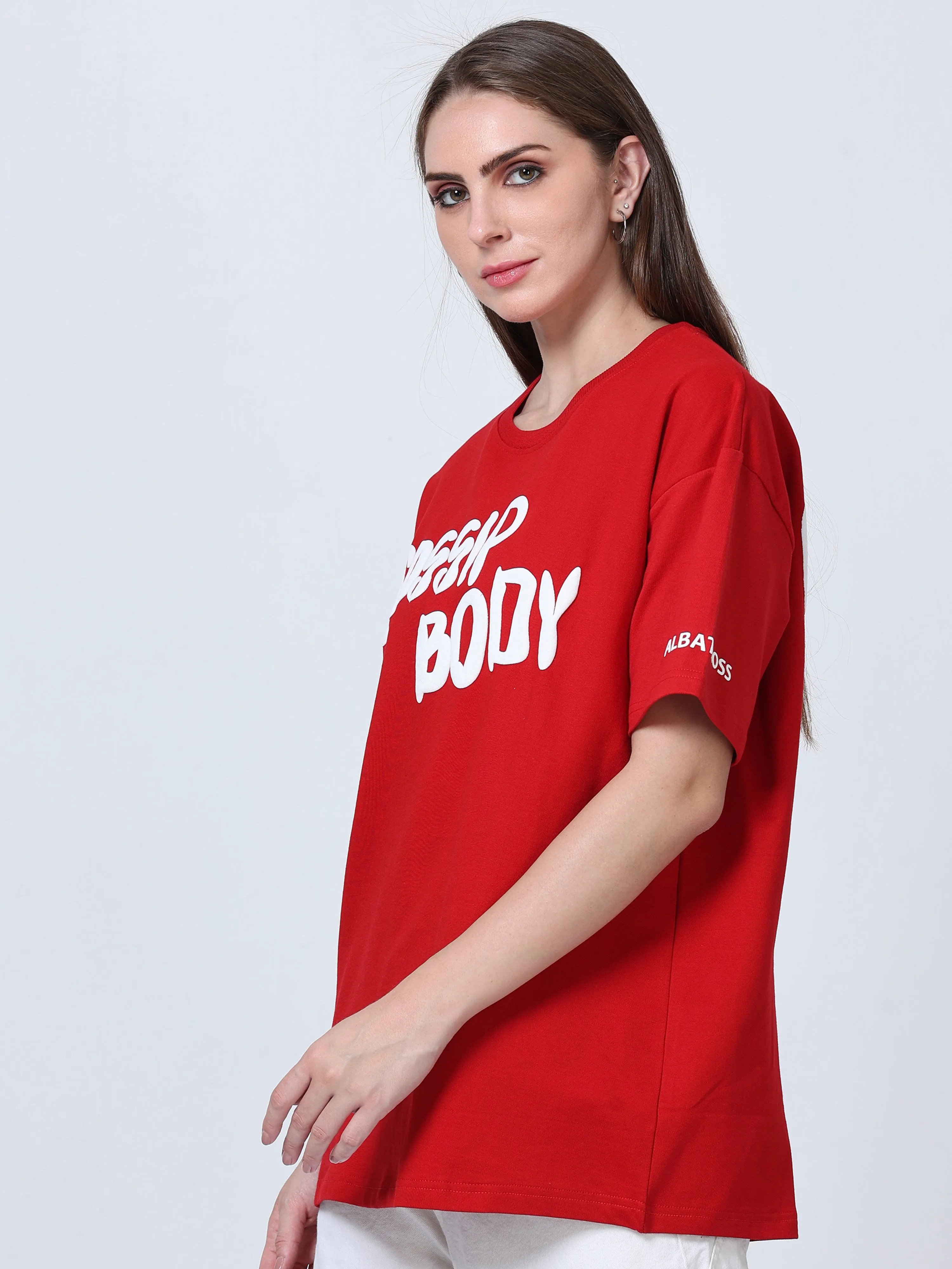 Red Gossip Body Heavy Oversized T-shirt - UNISEX