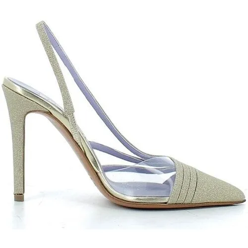 RF 3283 Platino Champagne Glitter Mesh Bling High Heels