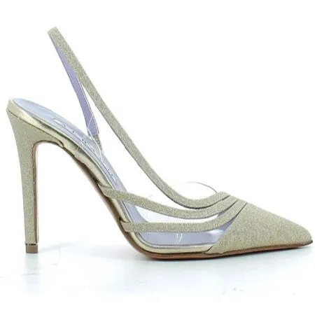 RF 3283 Platino Champagne Glitter Mesh Bling High Heels