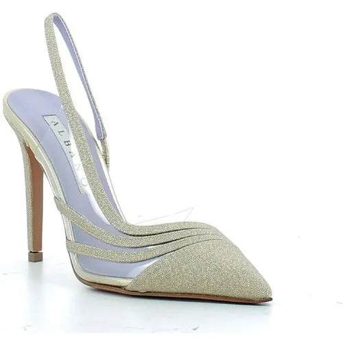 RF 3283 Platino Champagne Glitter Mesh Bling High Heels