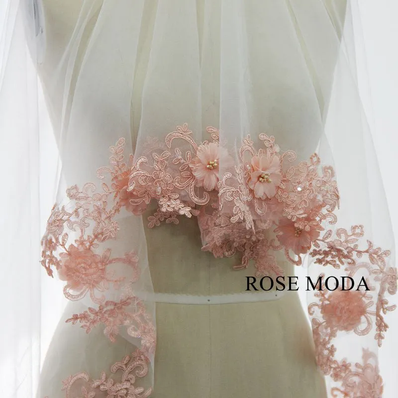 Rosemoda White and Pink Ball Gown Wedding Dress With Removable Bolero