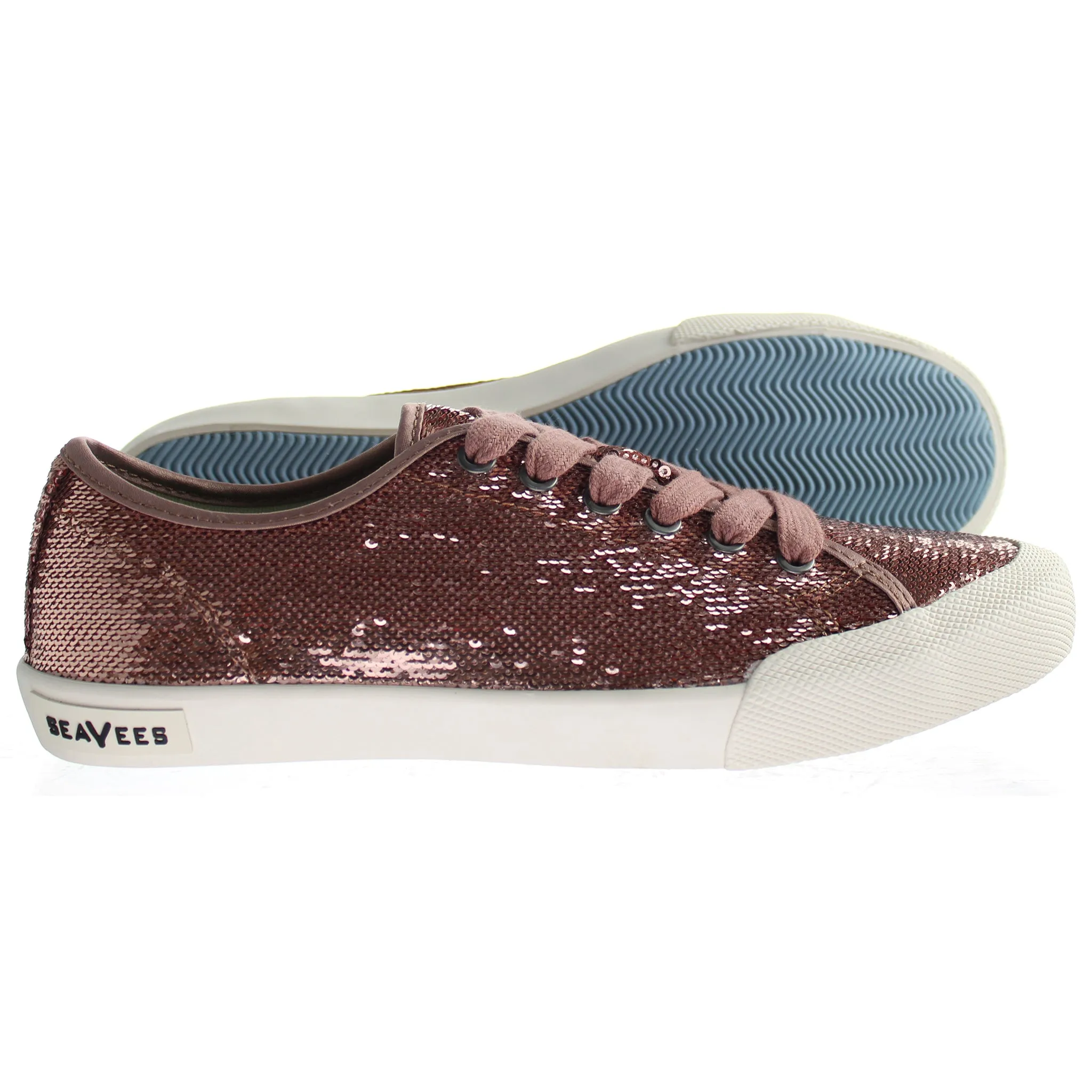Seavees Monterey Sequins Womens Rose Plimsolls