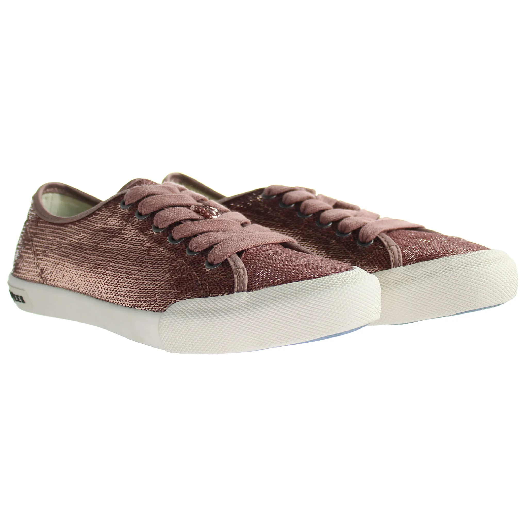 Seavees Monterey Sequins Womens Rose Plimsolls