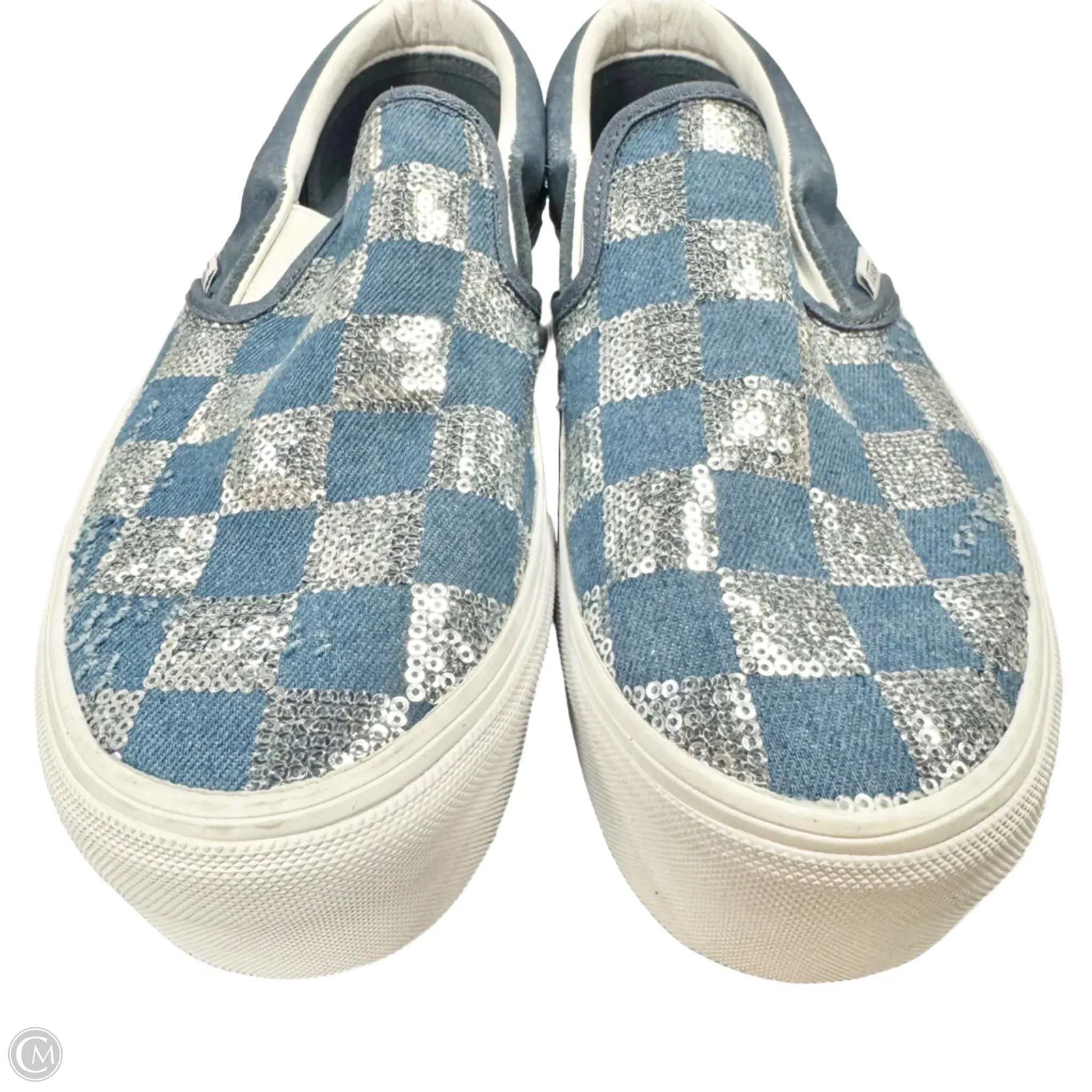 Shoes Sneakers Platform By Vans In Checkered Pattern, Size: 10