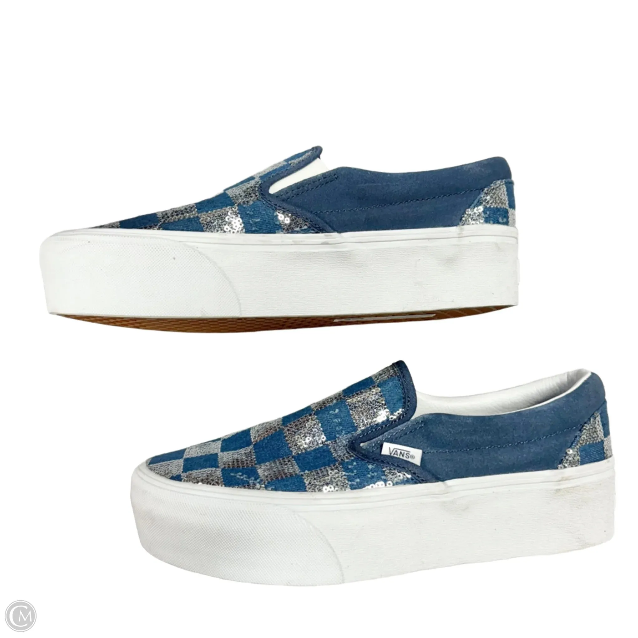 Shoes Sneakers Platform By Vans In Checkered Pattern, Size: 10