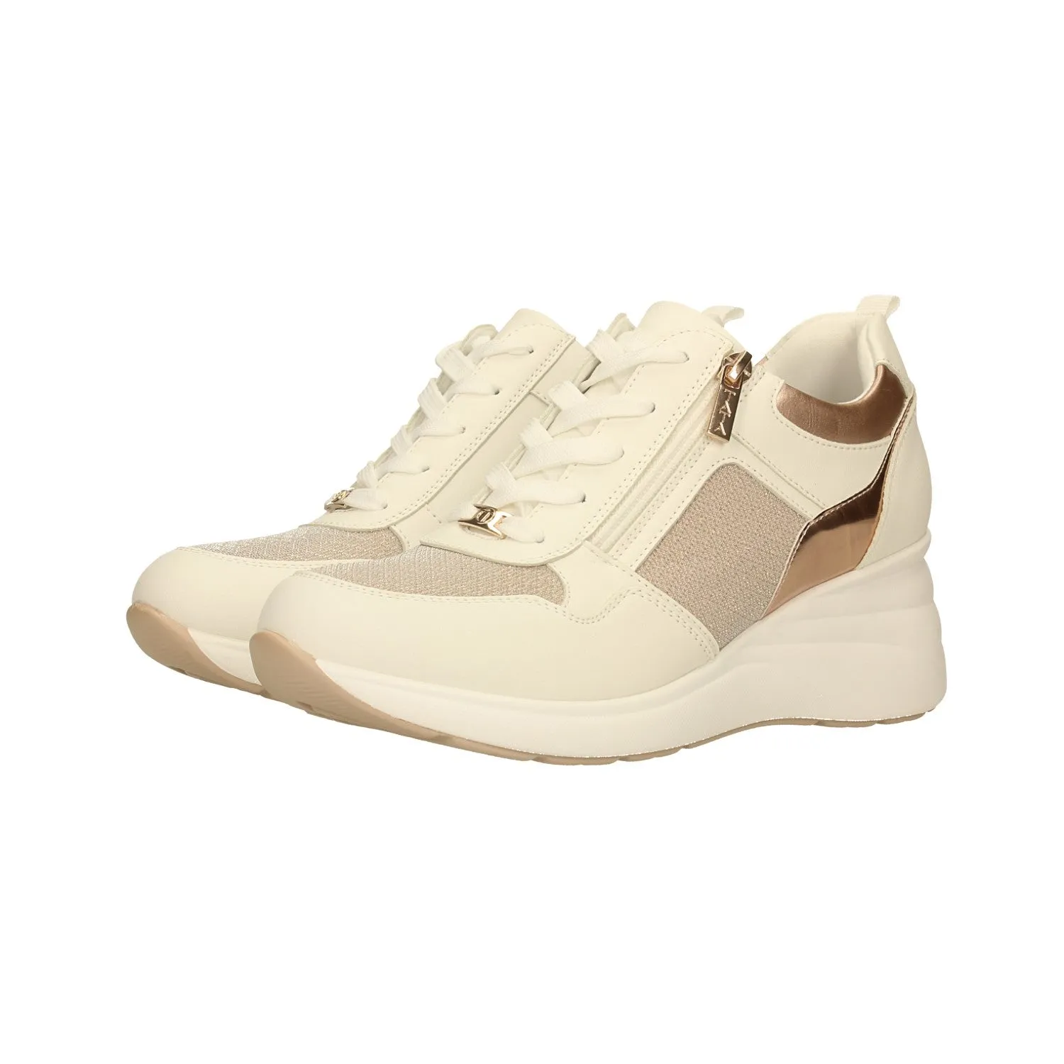 Sneakers con cerniera. Tacco alto 6 cm
