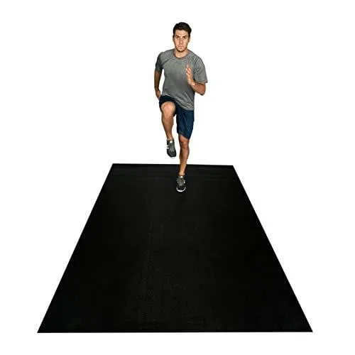 Square36 Extra Large Exercise Mat. Made in Germany (Oeko-Tex Certified & Tested). 10' X 6' x 1/4". Large Home Gym Exercise Mat That Protects Floors. Perfect for Beachbody, TAM, HIIT, PLYO, Zumba.