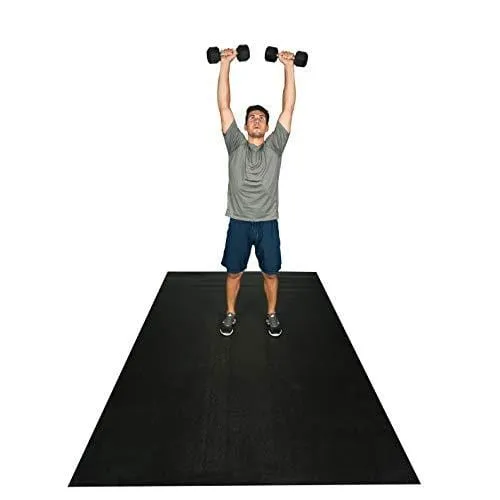 Square36 Extra Large Exercise Mat. Made in Germany (Oeko-Tex Certified & Tested). 10' X 6' x 1/4". Large Home Gym Exercise Mat That Protects Floors. Perfect for Beachbody, TAM, HIIT, PLYO, Zumba.