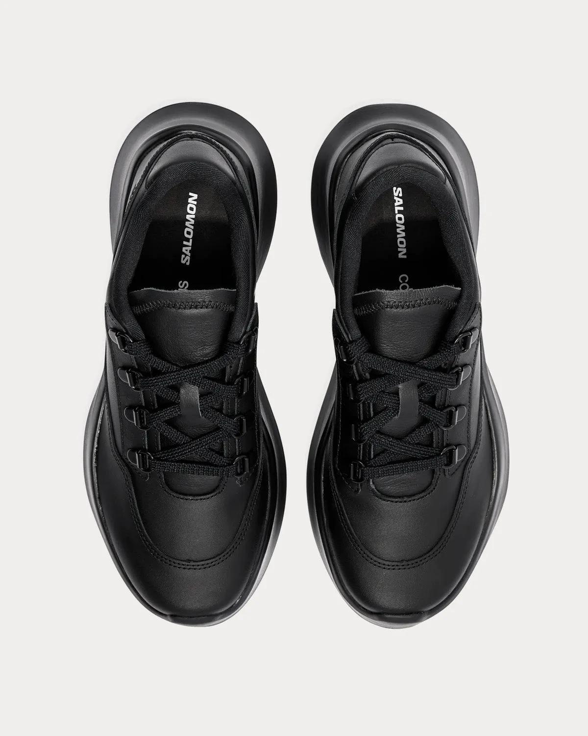 SR811 Platform Leather Black Low Top Sneakers
