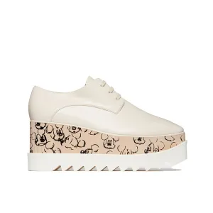 Stella McCartney x Disney Women's 'Mickey' Elyse Platform Wedge Sneaker in Light Ivory