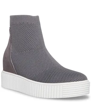 Steve Madden Carana Grey Multi Fashion Knit Rounded Toe Pull On Wedge Sneakers