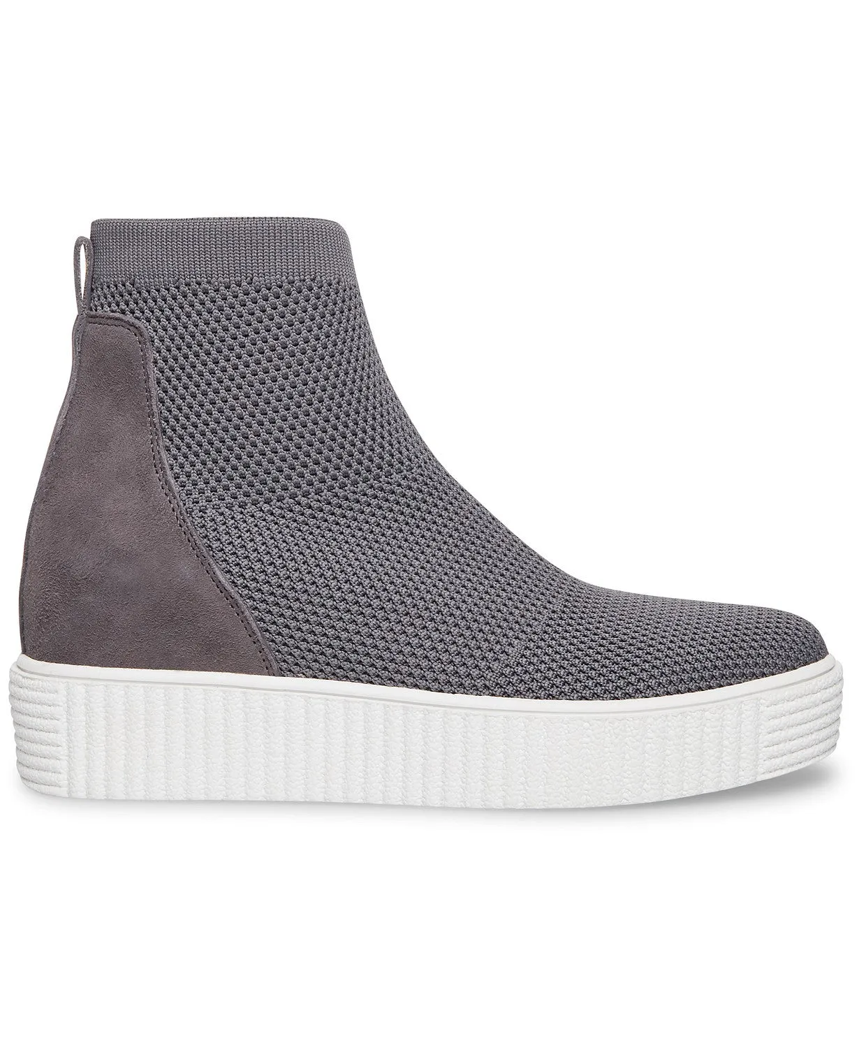 Steve Madden Carana Grey Multi Fashion Knit Rounded Toe Pull On Wedge Sneakers